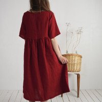 Robe longue bohème en lin à taille empire COLORADO