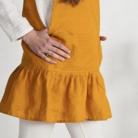 Robe tablier courte en lin à volant IGUACU