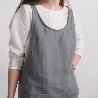 Robe tablier courte en lin ALABAMA