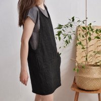 Robe tablier courte en lin ALABAMA