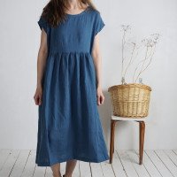 Robe longue bohème en lin à taille empire AMAZON