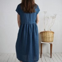 Robe longue bohème en lin à taille empire AMAZON