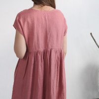 Robe courte ample en lin à taille empire BENI