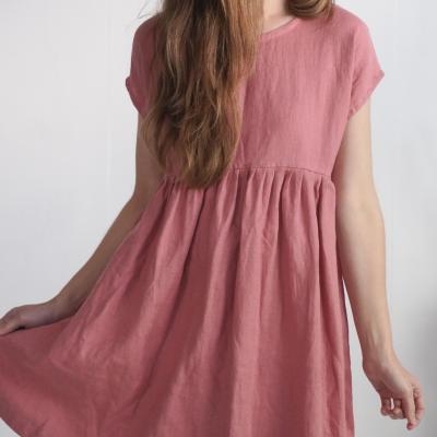 Robe courte ample en lin à taille empire BENI