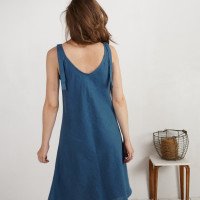Robe midi en lin à larges bretelles TIETE