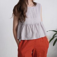 Blouse courte en lin à taille empire DIOS