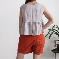 Blouse courte en lin à taille empire DIOS