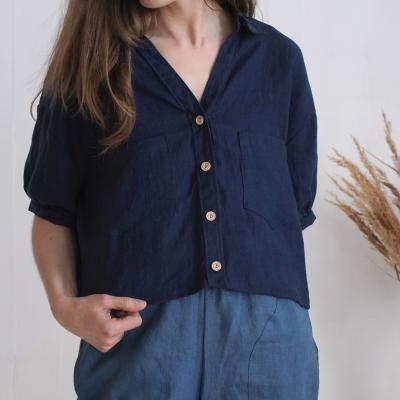 Veste courte en lin boutonnée JURUA