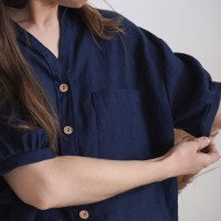 Veste courte en lin boutonnée JURUA