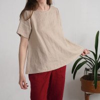 Blouse trapèze ample en lin OKAVANGO