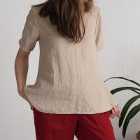 Blouse trapèze ample en lin OKAVANGO
