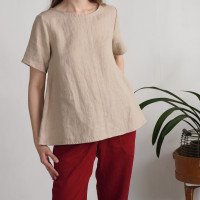 Blouse trapèze ample en lin OKAVANGO