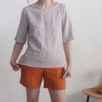 Blouse en lin à manches mi-longues VITIM