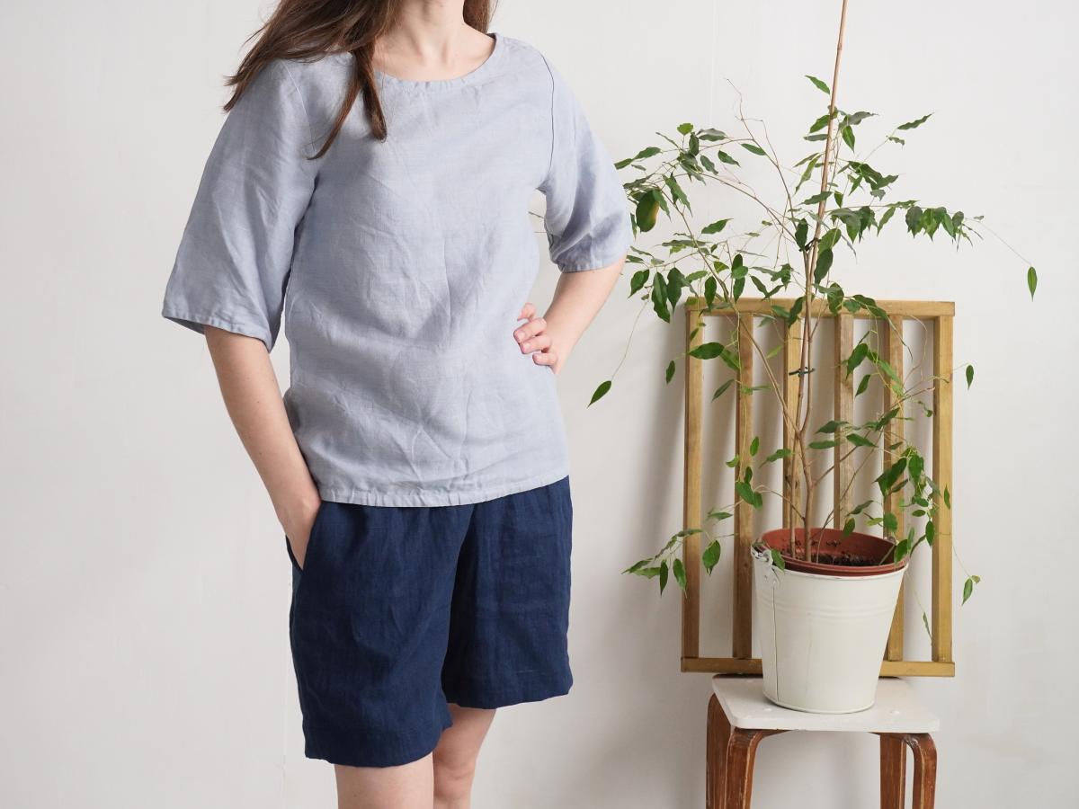 Blouse en lin à manches mi-longues VITIM