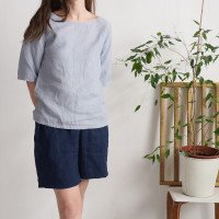 Blouse en lin à manches mi-longues VITIM
