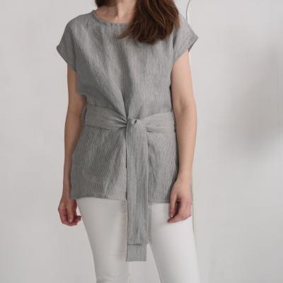 Blouse longue en lin à ceinture SHEBELLE