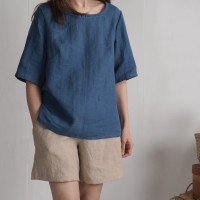 Blouse en lin à manches mi-longues TARIM