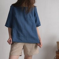 Blouse en lin à manches mi-longues TARIM