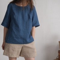 Blouse en lin à manches mi-longues TARIM