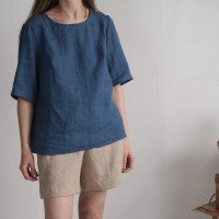 Blouse en lin à manches mi-longues TARIM