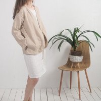 Veste ouverte en lin à manches longues PJORSA