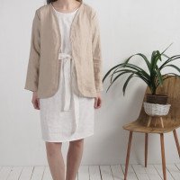 Veste ouverte en lin à manches longues PJORSA