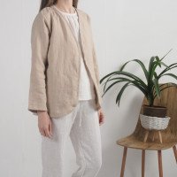 Veste ouverte en lin à manches longues PJORSA