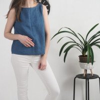 Haut sans manches en lin KASAI