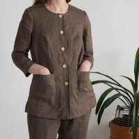 Veste en lin boutonnée VOLTA