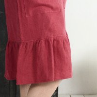 Robe tablier en lin à volant ORINOCO