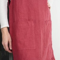 Robe tablier en lin à volant ORINOCO