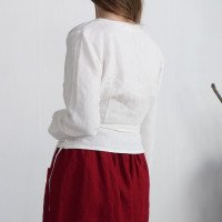 Blouse cache-cœur en lin à manches longues DNIEPER