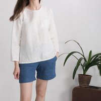 Blouse en lin à manches longues HAIHE