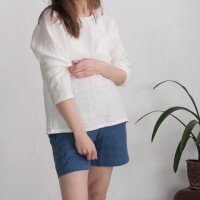 Blouse en lin à manches longues HAIHE