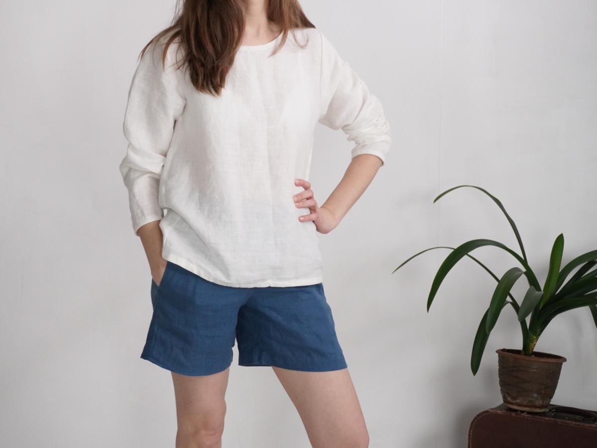 Blouse en lin à manches longues HAIHE