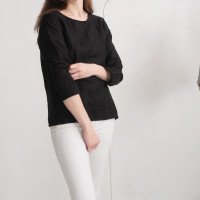 Blouse en lin à manches longues HAIHE