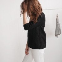 Blouse en lin à manches longues HAIHE