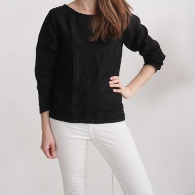 Blouse en lin à manches longues HAIHE