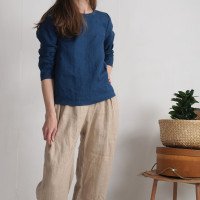 Blouse en lin à manches longues HAIHE