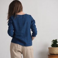 Blouse en lin à manches longues HAIHE