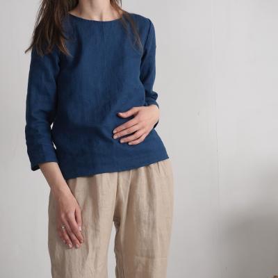 Blouse en lin à manches longues HAIHE