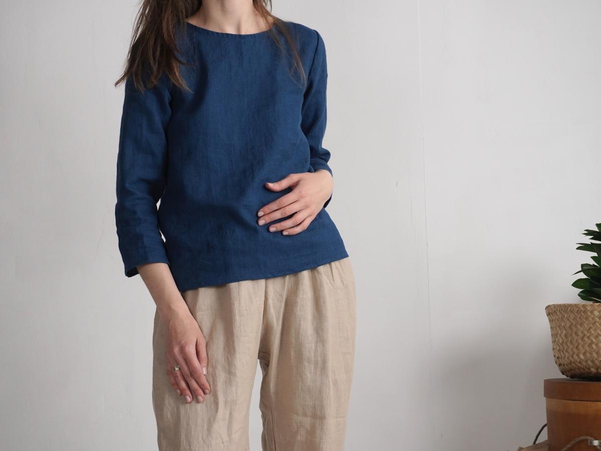 Blouse en lin à manches longues HAIHE