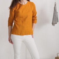 Blouse en lin à manches longues HAIHE