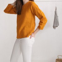 Blouse en lin à manches longues HAIHE