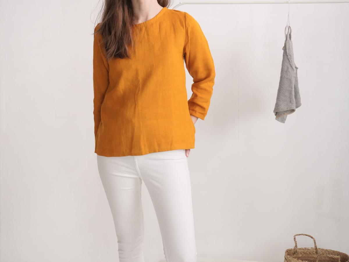 Blouse en lin à manches longues HAIHE