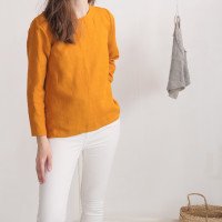 Blouse en lin à manches longues HAIHE