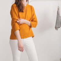 Blouse en lin à manches longues HAIHE