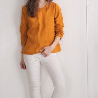Blouse en lin à manches longues HAIHE