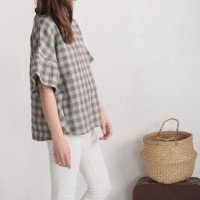 Blouse ample en lin à manches volantées EUPHRATES