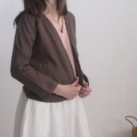 Veste kimono courte en lin PURUS